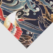 FLYING CRANES WELLEN, FRÜHSTÜCKE BLUMEN, Japanisch Seidenpapier (Detail)