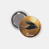 Flying Crow Birdlover Wildlife Supporter Magnet (Vorderseite/Rückseite)
