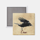 Flying Crow Birdlover Wildlife Supporter Magnet (Vorderseite/Rückseite)