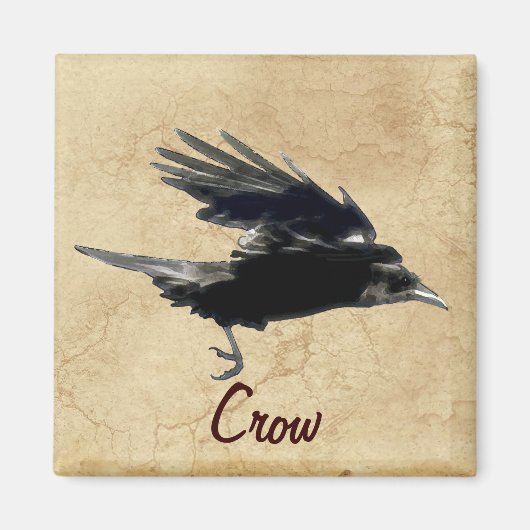 Flying Crow Birdlover Wildlife Supporter Magnet (Vorne)