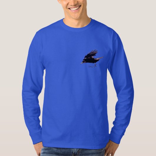 Flying Crow Corvid-lover-Design T-Shirt (Vorderseite)