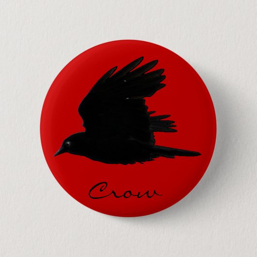 FLYING CROW Raven Wildlife Bird Art Button (Vorderseite)