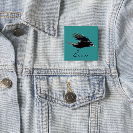 FLYING CROW Raven Wildlife Bird Art Button (Beispiel)