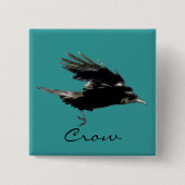 FLYING CROW Raven Wildlife Bird Art Button (Vorderseite)