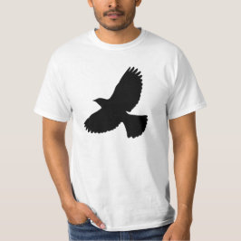 Flying Crow und Fan-Schwanz-Silhouette T-Shirt