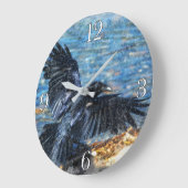 Flying Crow Wildlife-Liebhaber Große Wanduhr (Winkel)