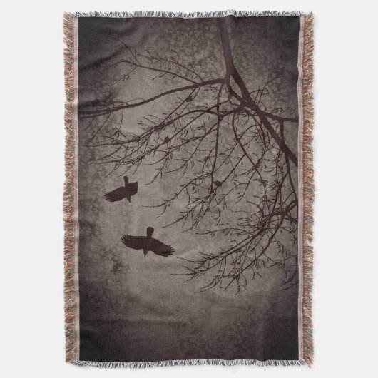 Flying Crows Tree Branches Birds Gothic Decke (Vorderseite Vertikal)