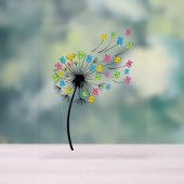 Flying cute bears dandelion flow acrylschild (Neutral)