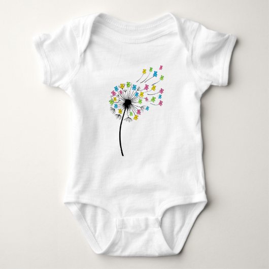 Flying cute bears dandelion flow baby strampler (Vorderseite)