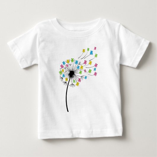 Flying cute bears dandelion flow baby t-shirt (Vorderseite)