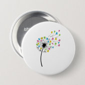 Flying cute bears dandelion flow button (Vorne & Hinten)