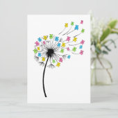 Flying cute bears dandelion flow einladung (Stehend Vorderseite)