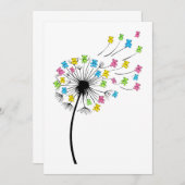 Flying cute bears dandelion flow einladung (Vorne/Hinten)
