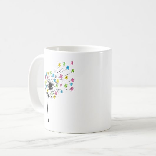 Flying cute bears dandelion flow kaffeetasse (Vorderseite Links)