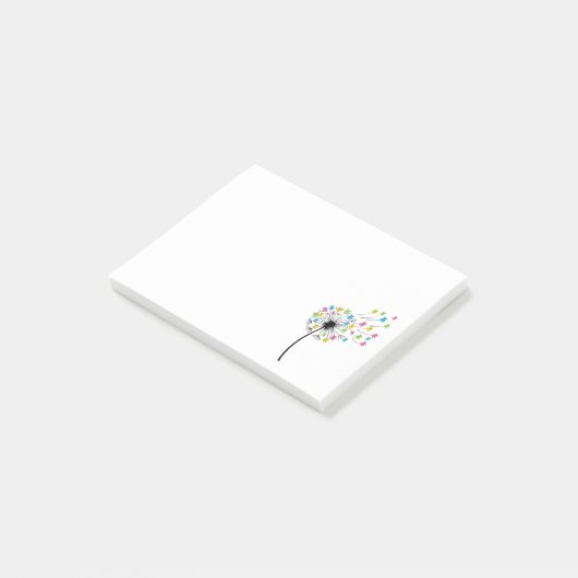 Flying cute bears dandelion flow post-it klebezettel (angewinkelt)