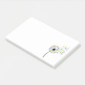 Flying cute bears dandelion flow post-it klebezettel (angewinkelt)