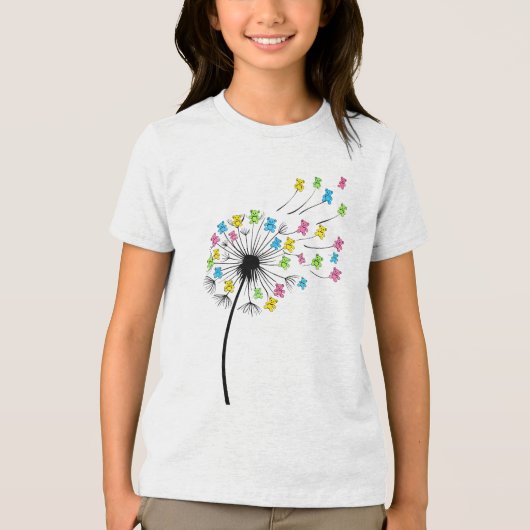 Flying cute bears dandelion flow Tri-Blend shirt (Vorderseite)