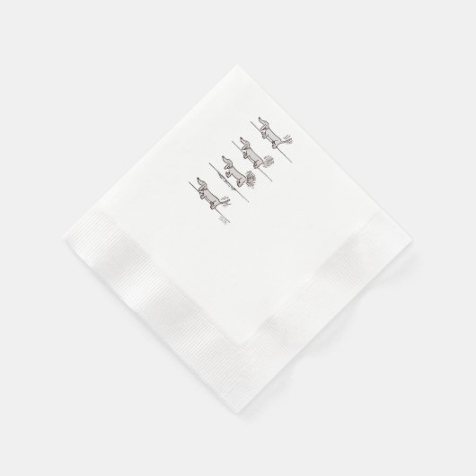 Flying Dackel Graue Papierservietten (Ecke)