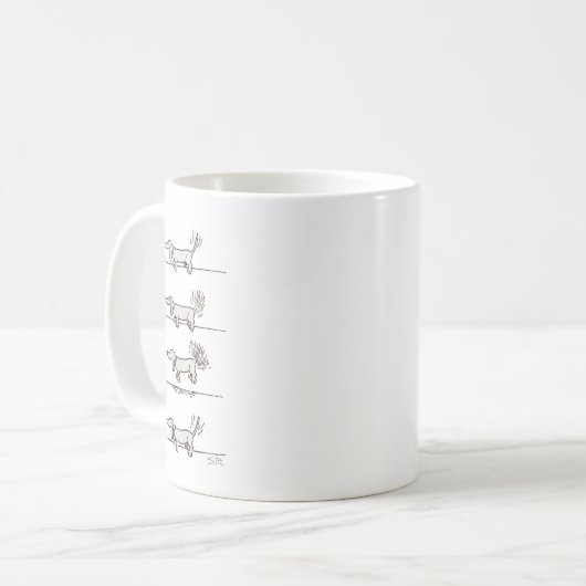 Flying Dackel Graue Tasse (Vorderseite Links)