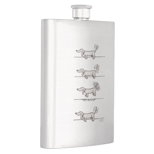 Flying-Dackel-Graukolben aus nicht rostendem Stahl Flachmann (Rechts)