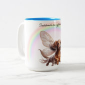 Flying Dackel Individuelle Tasse (Vorderseite Links)