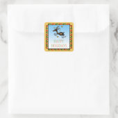 Flying Deer Square Decal / Aufkleber (Tasche)