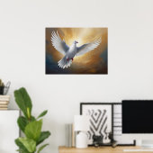 Flying der weißen Taube Poster (Heimbüro)