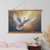 Flying der weißen Taube Wandteppich Mit Holzrahmen (Schlafzimmer)