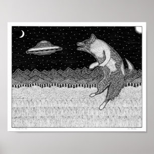 Flying Disk Dog Poster