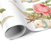 FLYING DOVE MIT PINK ROSE VALENTINE GESCHENKPAPIER (Rolleneckpunkt)