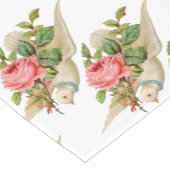 FLYING DOVE MIT PINK ROSE VALENTINE KURZER TISCHLÄUFER (Ecke)