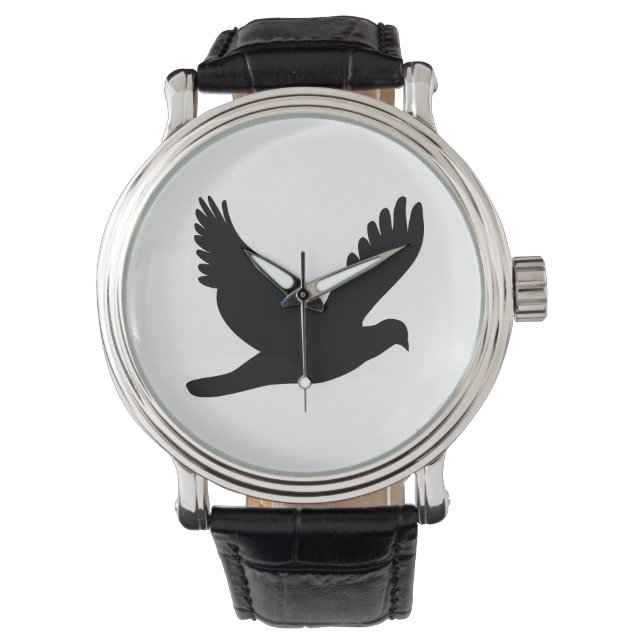 Flying Dove-Silhouette Armbanduhr (Vorderseite)
