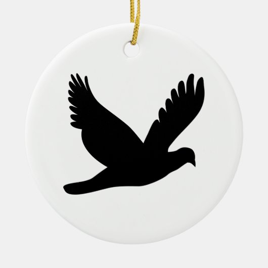 Flying Dove-Silhouette Keramik Ornament (Vorne)