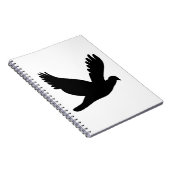 Flying Dove-Silhouette Notizblock (Rechte Seite)