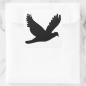 Flying Dove-Silhouette Quadratischer Aufkleber (Tasche)