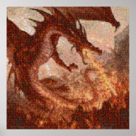 Flying Dragon Attack Foto Mosaik-Poster Poster