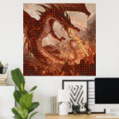Flying Dragon Attack Foto Mosaik-Poster Poster (Heimbüro)