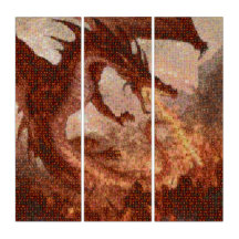 Flying Dragon Attack Triptych Foto Mosaik