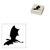 Flying dragon Black Silhouette Gummistempel (Stempel)
