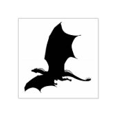 Flying dragon Black Silhouette Gummistempel (Prägung)