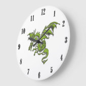 Flying Dragon Design Black Numbers Große Wanduhr (Winkel)