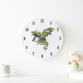 Flying Dragon Design Black Numbers Große Wanduhr (Zuhause)