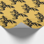 Flying Dragon Design Gold Geschenkpapier (Ecke)