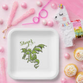 Flying Dragon Design Pappteller (Party)