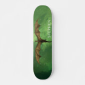 Flying Dragon Green Nebula Galaxy Monogram Skateboard (Vorne)