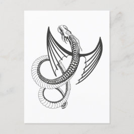 Flying Dragon in dark gray and white Postkarte