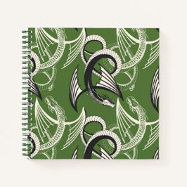 Flying Dragon on the green background. Notizblock