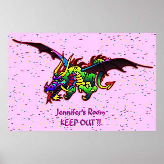 Flying Dragon Schlafzimmerplakat Poster (Vorne)
