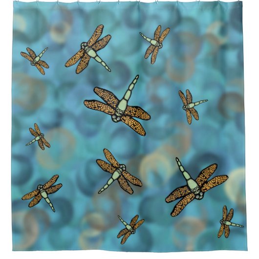 Flying Dragonflies-Duschvorhang Duschvorhang (Vorderseite)