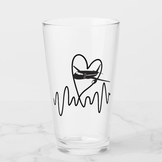 Flying Drink für den Heartbeat-Pilot Glas (Vorderseite)
